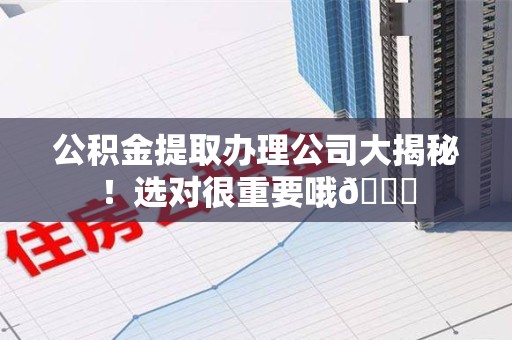 政和公积金提取办理公司大揭秘！选对很重要哦😎